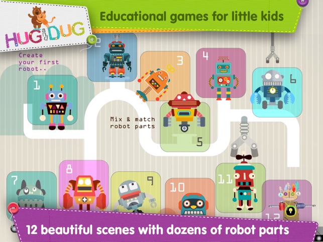 HugDug Robots - Little kids and toddlers build amazing robot(圖2)-速報App