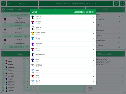Italian Football Serie A 2014-2015 - Match Centre screenshot 4