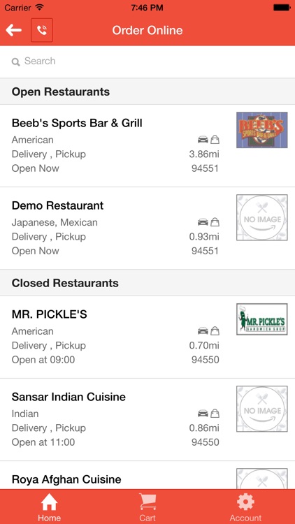 Food Near U – Restaurant Pickup Delivery Order App