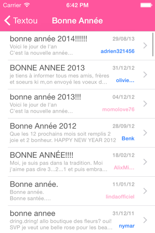 Textou - Idées SMS screenshot 2