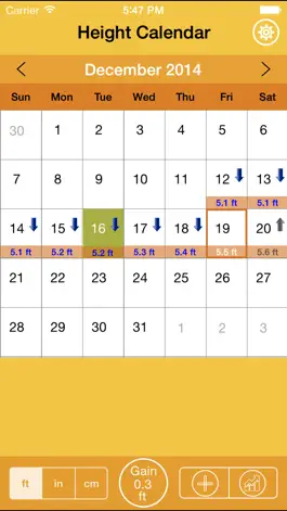 Game screenshot Height Tracking Calendar - Track your daily, weekly, monthly, yearly height and set personal goals hack