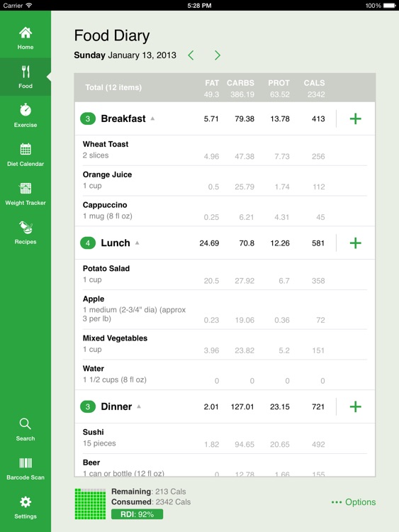 Calorie Counter by FatSecret for iPad