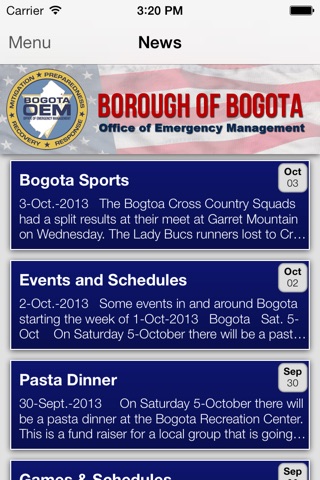 Bogota Office of Emergency Management screenshot 2
