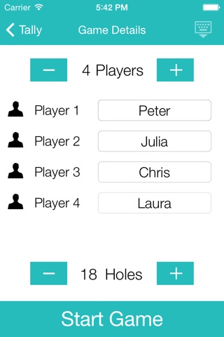 Tally - simple golf and sports scorekeeper screenshot 2