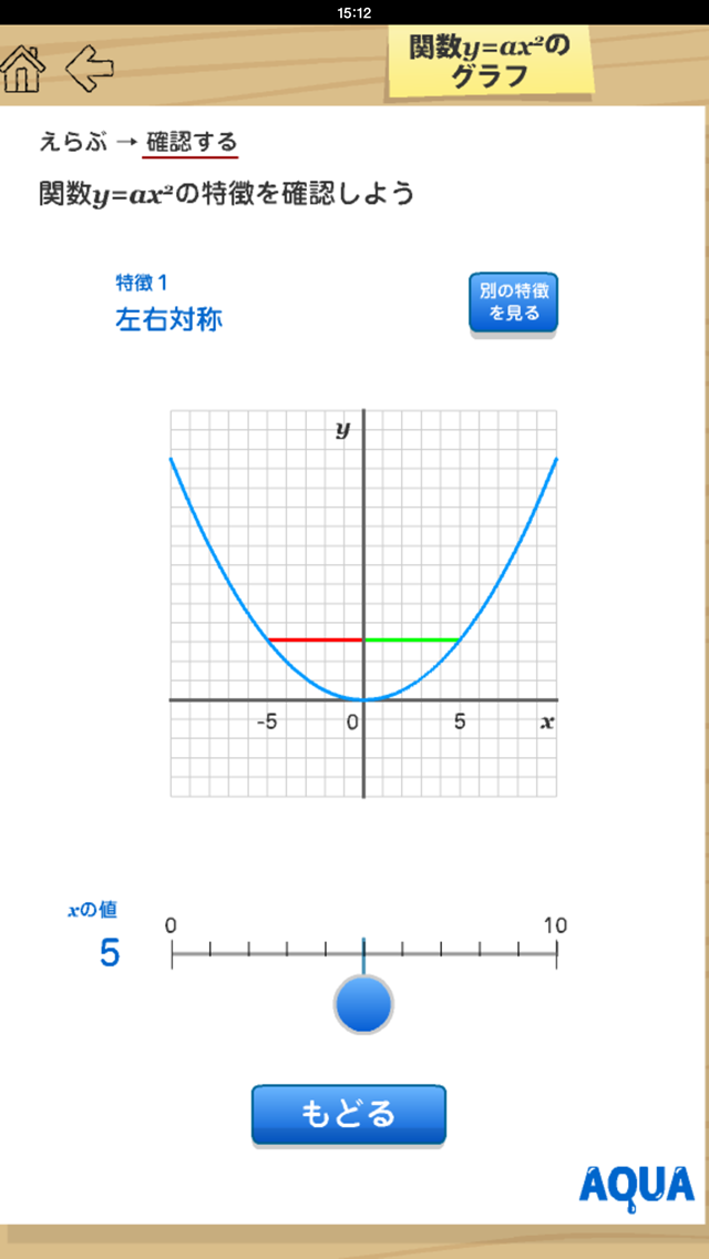 関数y Ax2のグラフ さわってうごく数学 Aquaアクア Iphoneアプリ Applion