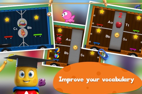 Phonic Trucks ABCD Alphabet : Consonant & Vowel Sounds Playtime for 1st Grade & Kindergarten FREE screenshot 2