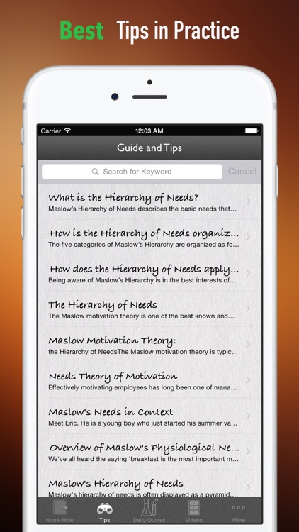 Hierarchy of Needs Theory by Maslow: Study Guide with Tutorial and Quotes screenshot-3