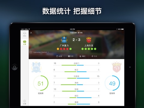 足球控HD-足球迷专属（足球、足彩、竞猜、球探、足球数据、球员数据、新闻资讯） screenshot 3