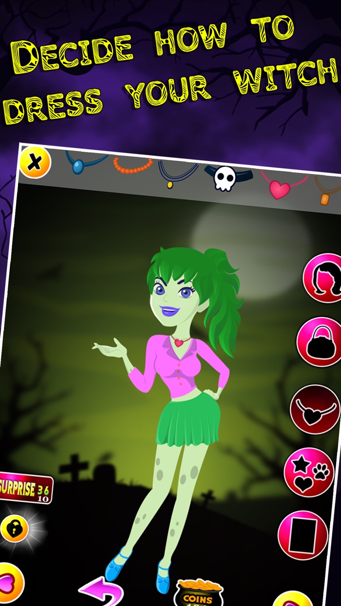 Woods Witch Dress-Up Salon - Monster Fashion Dressing Make-Over Free Maker Game for Girls