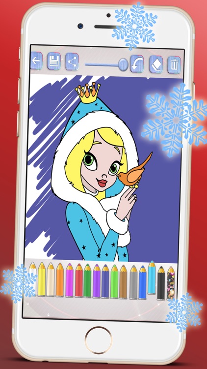 Drawings to paint princesses at Christmas seasons. Princesses coloring book