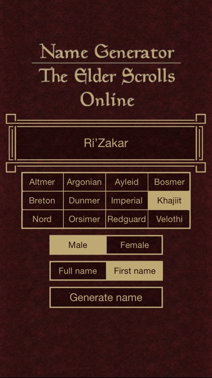 Name Generator for The Elder Scrolls Online screenshot-4