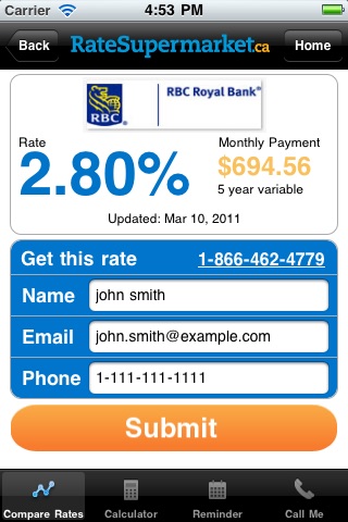 RateSupermarket.ca Compare Mortgage Rates screenshot 3