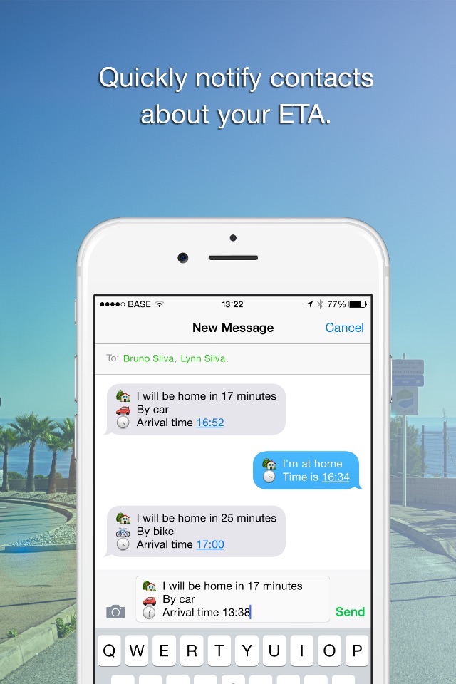 Coming Home - Share ETA (Send your arrival time.) screenshot 2