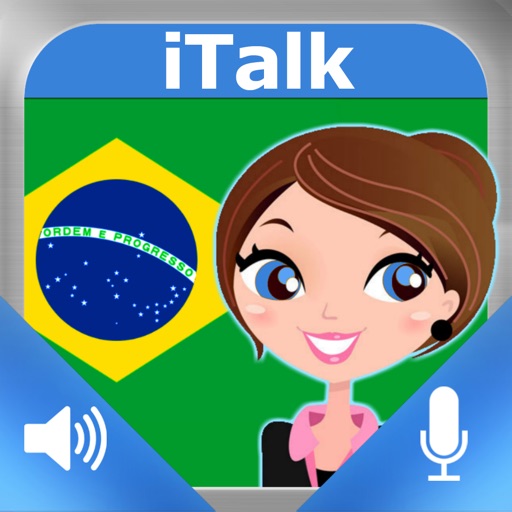 iTalk Brazilian: Conversation guide - Learn to speak a language with audio phrasebook, vocabulary expressions, grammar exercises and tests for english speakers HD icon