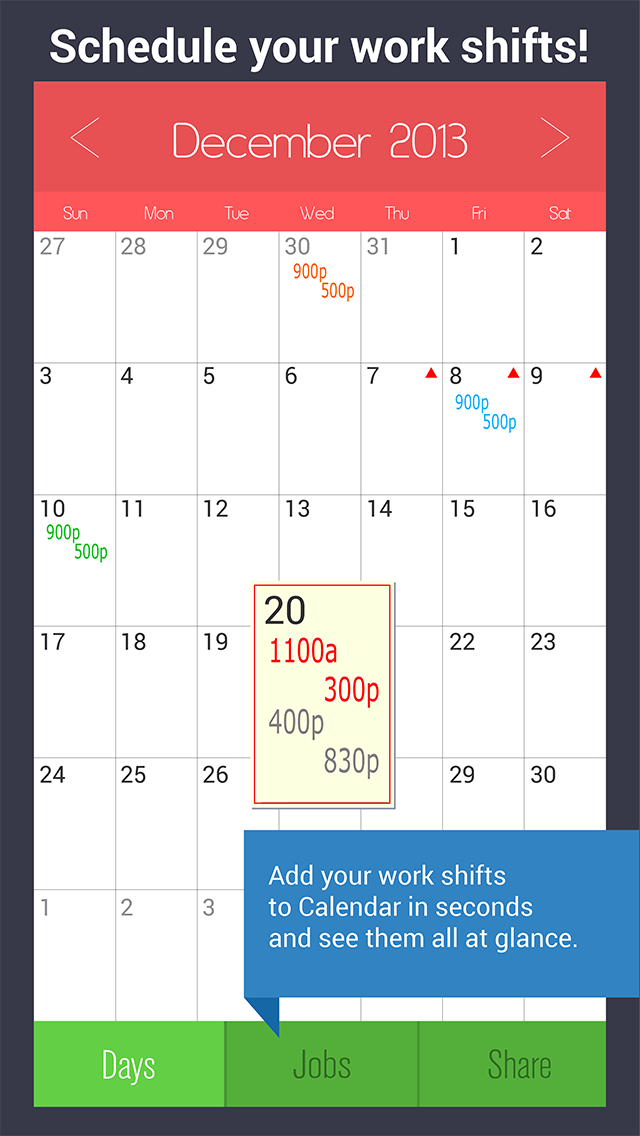 Shift Calendar Work Schedule Manager Job Tracker Free Download App