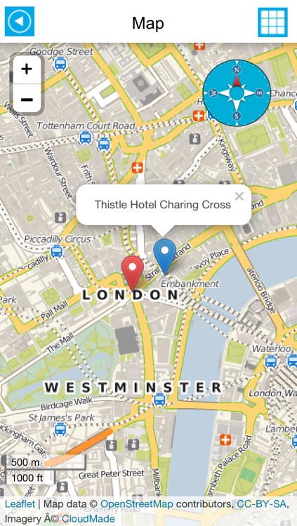 London offline map, guide, hotels.