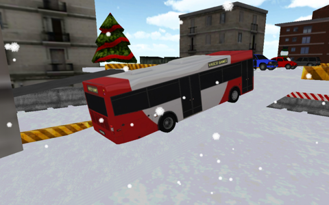 Bus winter parking - 3D game screenshot 2