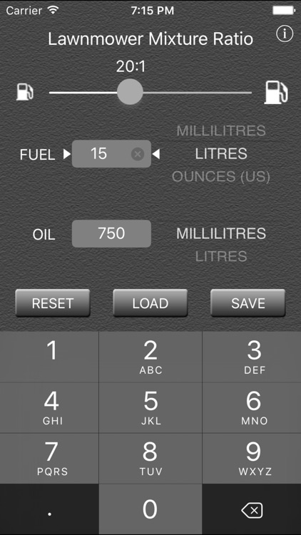 Fuel to Oil Mixture Calculator