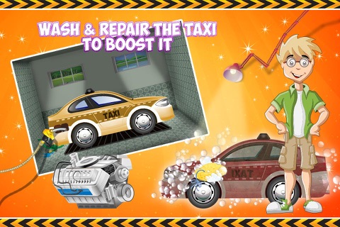 Taxi Car Wash – Repair & cleanup vehicle in this mechanic game screenshot 4
