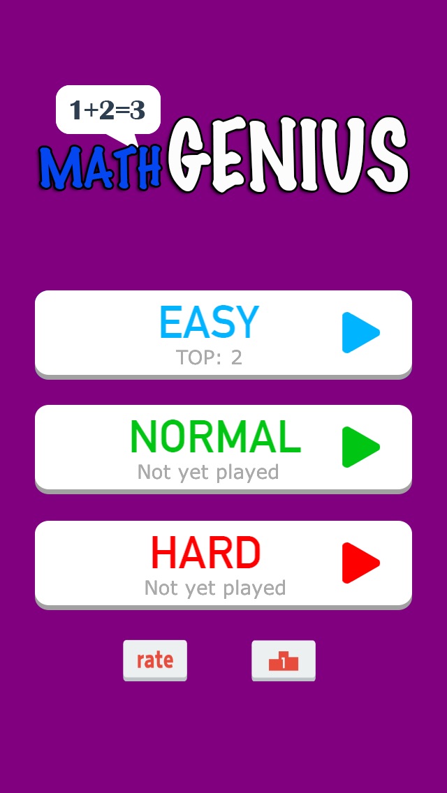 Math Genius Brain Training - Addition and Subtraction Practice Quiz 1.0 IOS -