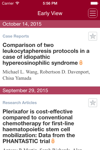 Journal of Clinical Apheresis screenshot 2