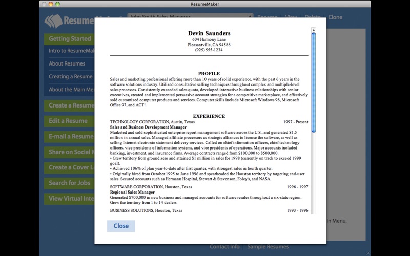 Free Resume Creator For Mac