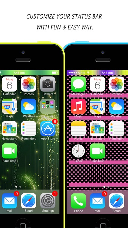 Color Status Bars - Pimp Out a Colorful Status Bar And Get A Cool Customized Designed TimeBar for iOS 7