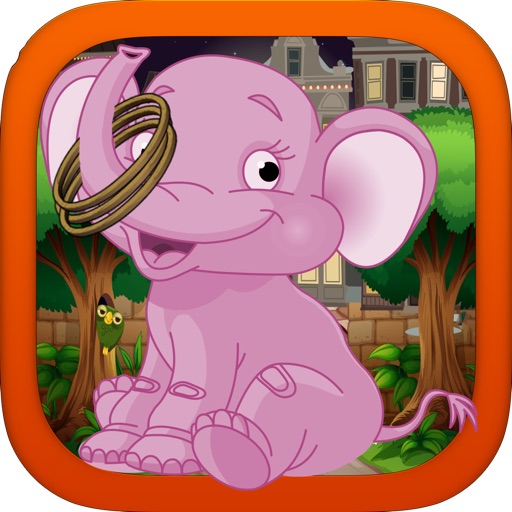 City Zoo Funny Pink Elephant Circle Ring Throw Contest Icon