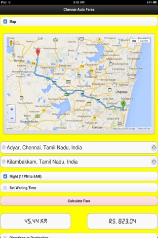 Chennai Auto Fares 2013 screenshot 2