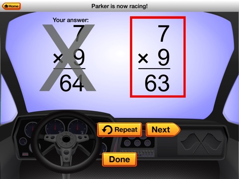 RE@L Raceway Math: Multiplication Facts screenshot 4