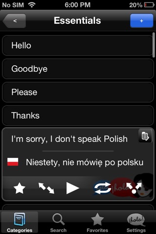 Lingopal Polish LITE - talking phrasebook screenshot 2