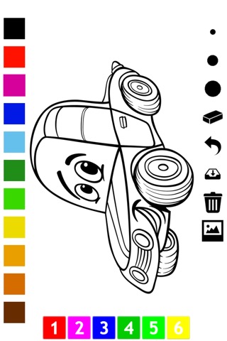 塗り絵の本 子供のための車：レーシングカー、バス、トラクター、トラックなどのような多くの写真とともに。絵を描画する方法：学習するゲームのおすすめ画像5