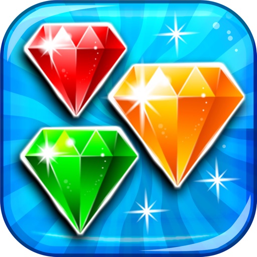 Jewel's Drop Match-3 - diamond game and kids digger's mania hd free Icon