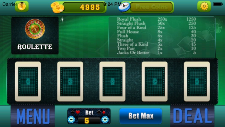 free five card stud poker