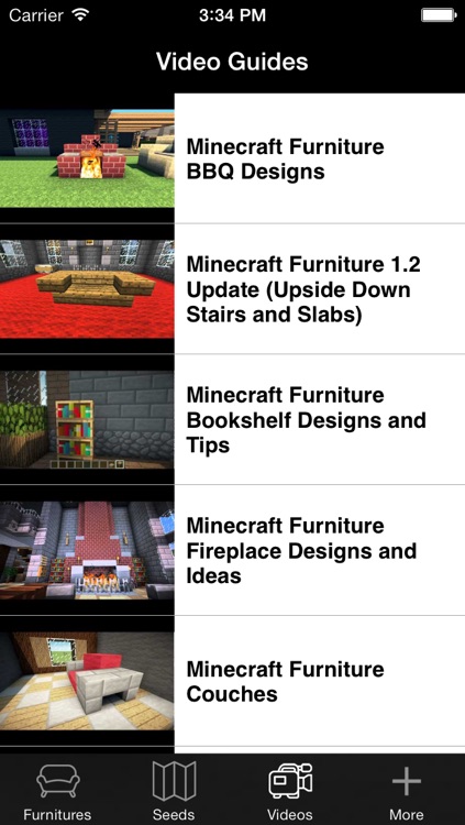 Furniture and Seed Guide for Minecraft