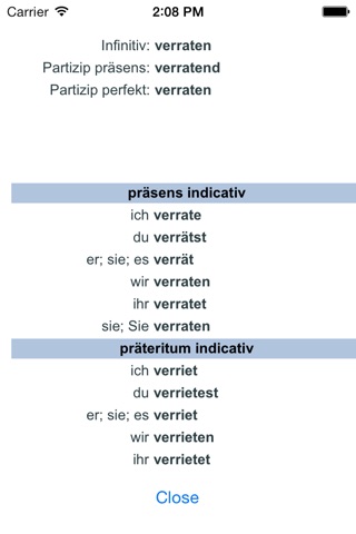 Verben - German Verb Trainer screenshot 3