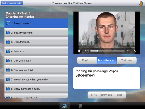 Headstart2 Turkmen Military Phrases screenshot 4