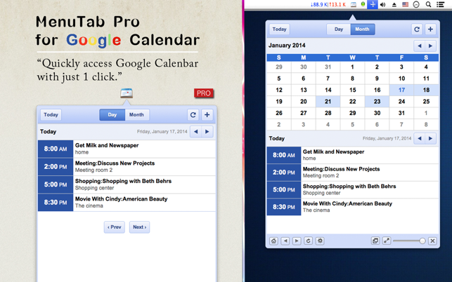 MenuTabPro for Google Calendar(圖1)-速報App