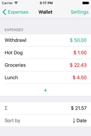 Expenses screenshot 2
