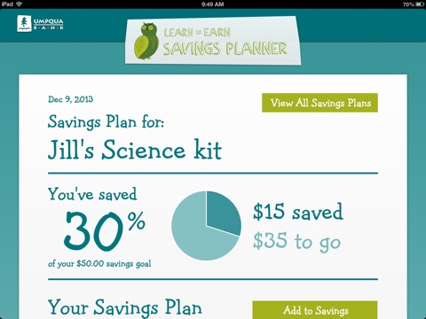 Learn to Earn Savings Planner for iPad screenshot 3