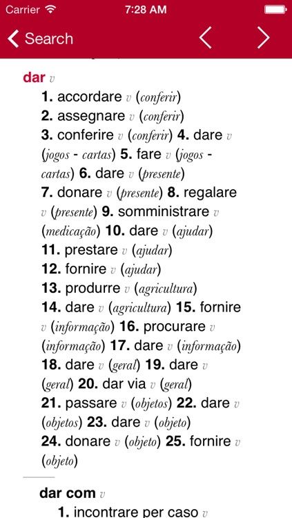 Italian-Portuguese Dictionary from Accio