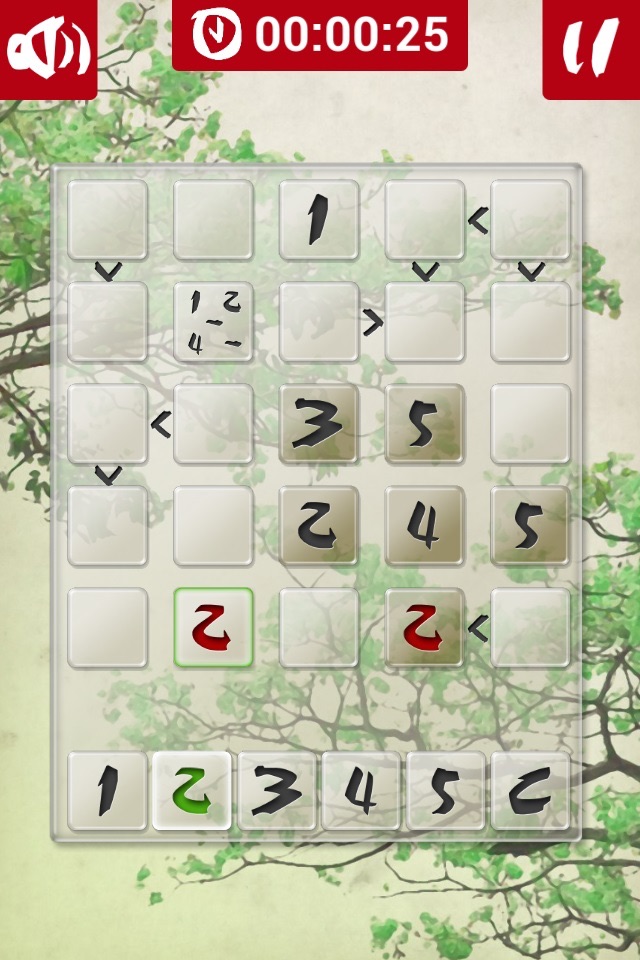 Futoshiki puzzle screenshot 2