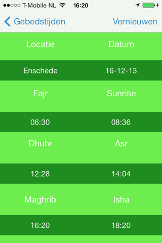Gebedstijden screenshot 2