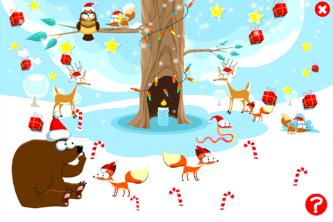 Merry Christmas! Game for children age 2-5 with puzzles, exercises and games. Play with the animals of the forest in winter screenshot 2