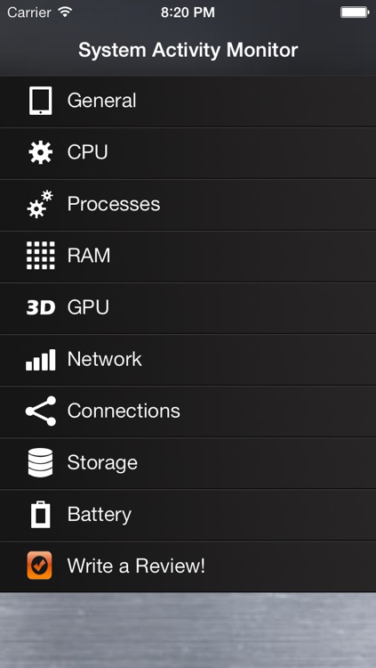 SYSMON - Activity Monitor, Network Info, Battery Charge Status & Memory Manager