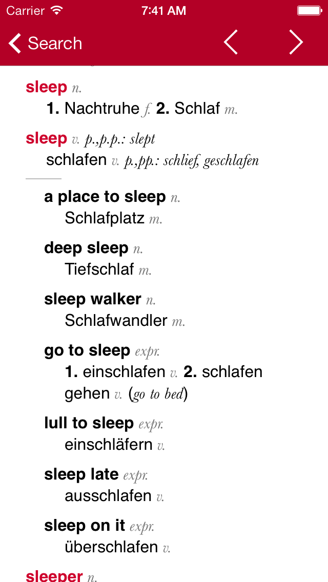 German-English Dictionary from Accio Screenshot 2
