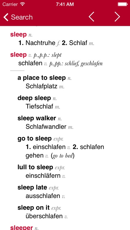 German-English Dictionary from Accio