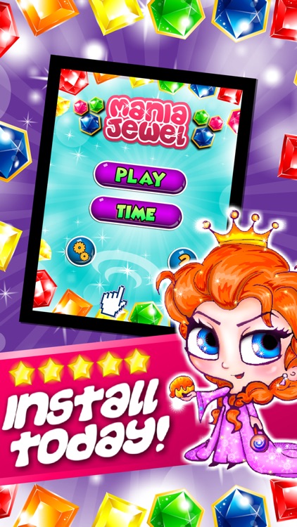 Mania Jewel's Match-3 - diamond game and kids digger's quest hd free screenshot-4