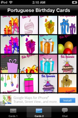 Birthday Cards - Portuguese screenshot 2