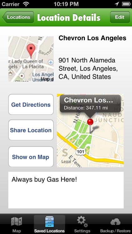 Location Manager Lite - Save, Share, Route, and Map all of your Favorite Locations!